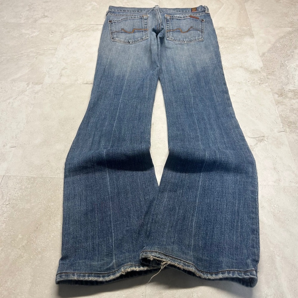 7 For All Mankind Bootcut Jeans Blue Women Size 24 Low Rise Medium Wash Denim